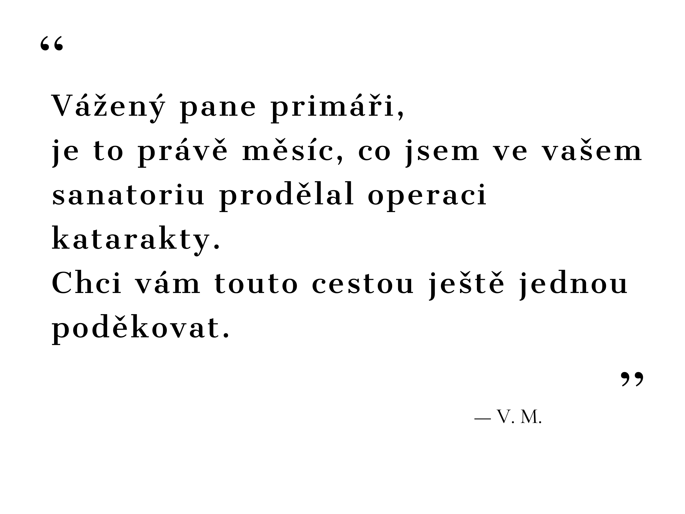 citace z děkovného dopisu pacienta